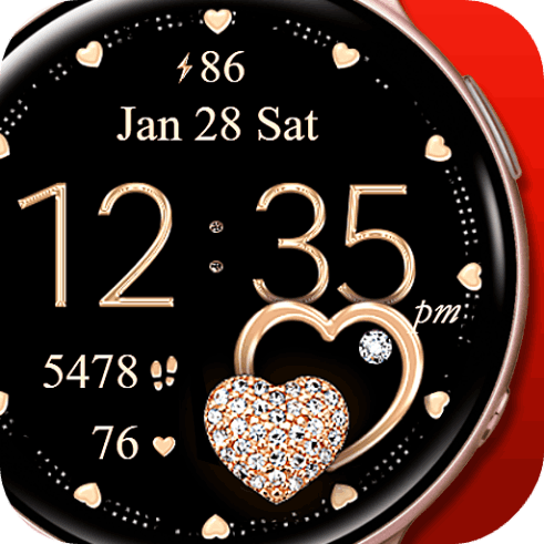 Diamond Hearts Watch Face