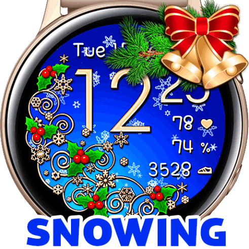 Snow Christmas Golden Watch