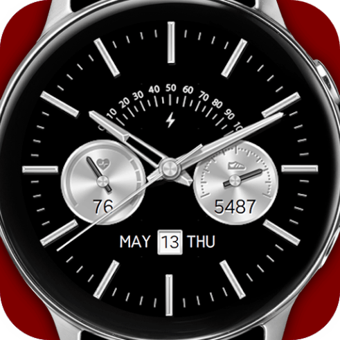 Silver Galaxy Watch Face