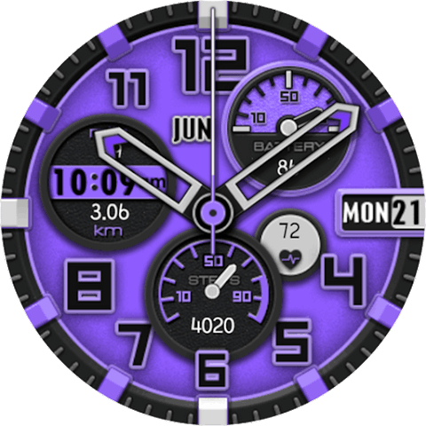 Purple Step Watch Face 